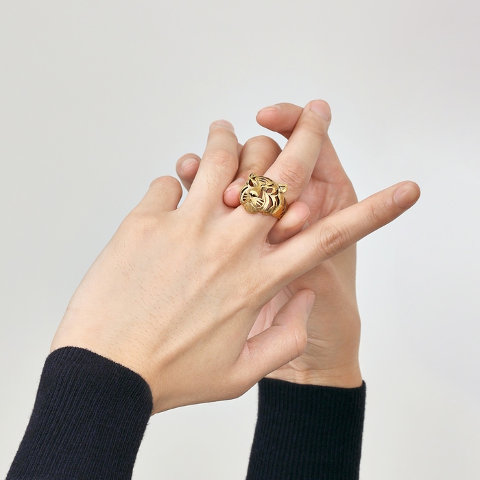 Chinese Gifting Collection - 'Belief' 999.9 Gold Tiger Ring