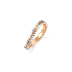 「小皇冠」18K黃金及950鉑金戒指 (女戒)