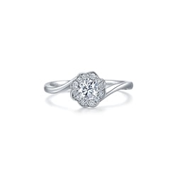 'Floral' 18K White Gold Diamond Ring