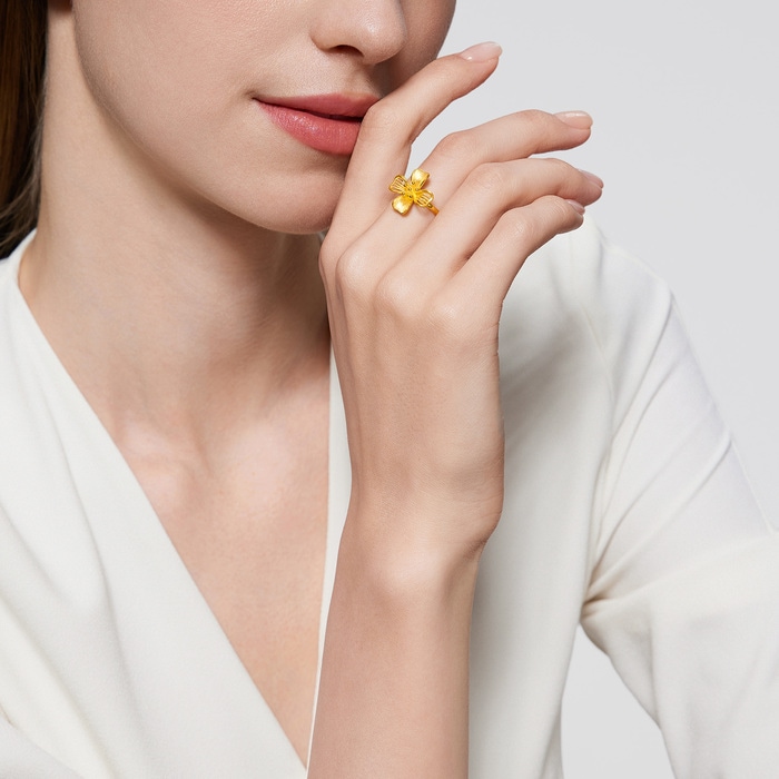 Chinese Wedding Collection - 'Floral' 999.9 Gold Ring