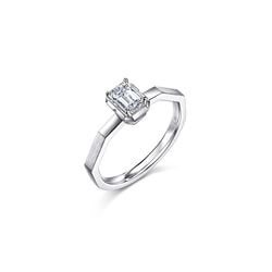 'M' 18K White Gold Diamond Ring