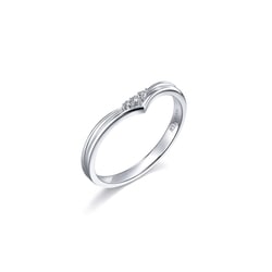 「小皇冠」18K白色黃金戒指