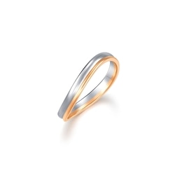 「小皇冠」18K黃金及950鉑金戒指