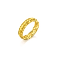 「微糖」足金心心戒指