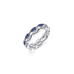 18K White & Black Gold Sapphire Ring