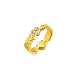 'The Art of Romance' 999.9 Gold Diamond Heart Ring