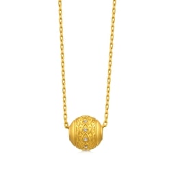 「東方古祖」999.9黃金鑲嵌鑽石葫蘆頸鍊