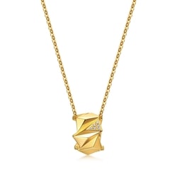 'M' 999 Gold Diamond Necklace