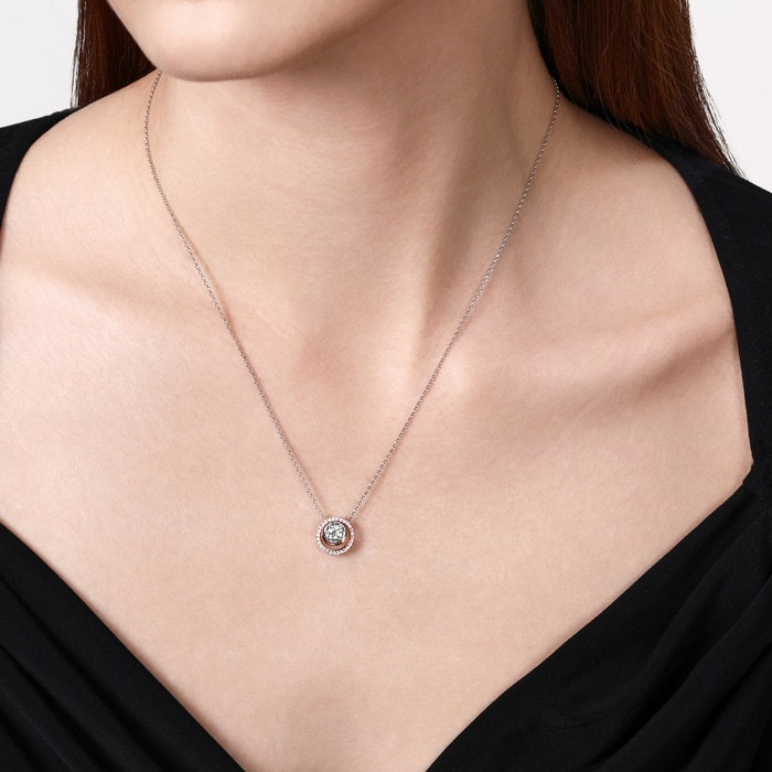 18K White & Rose Gold Necklace | Chow Sang Sang Jewellery | Diamond Symphony | 95035U - 2
