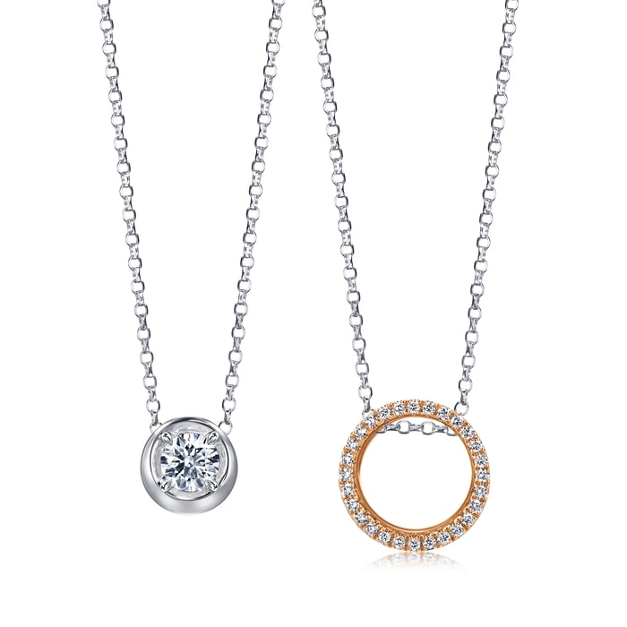 18K White & Rose Gold Necklace | Chow Sang Sang Jewellery | Diamond Symphony | 95035U - 4