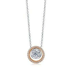 'Sculpt' 18K White & Red Gold Diamond Necklace