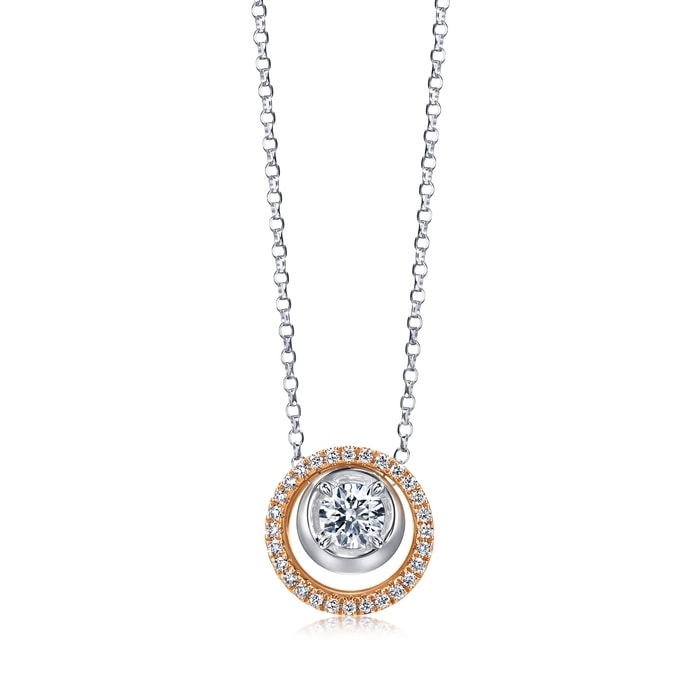 18K White & Rose Gold Necklace | Chow Sang Sang Jewellery | Diamond Symphony | 95035U - 1