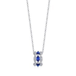 18K白色黃金藍寶石頸鍊
