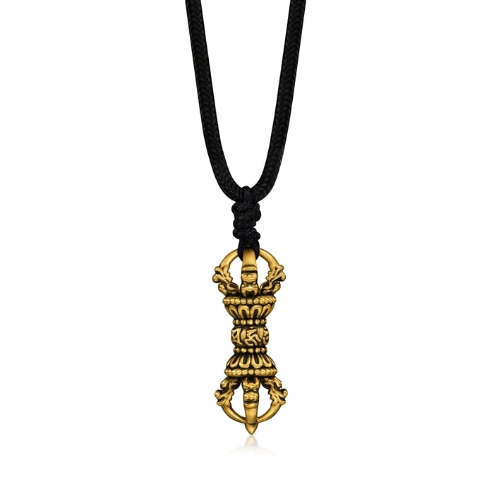 酷黑- 「傳奇」足金金剛杵頸鍊| 92364Z(70厘米/約0.101兩) | 周生生