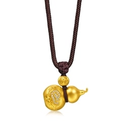 「東方古祖」999.9黃金鑲嵌鑽石葫蘆頸鍊