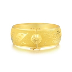 「龍鳳和鳴」999.9黃金龍鳳手鐲