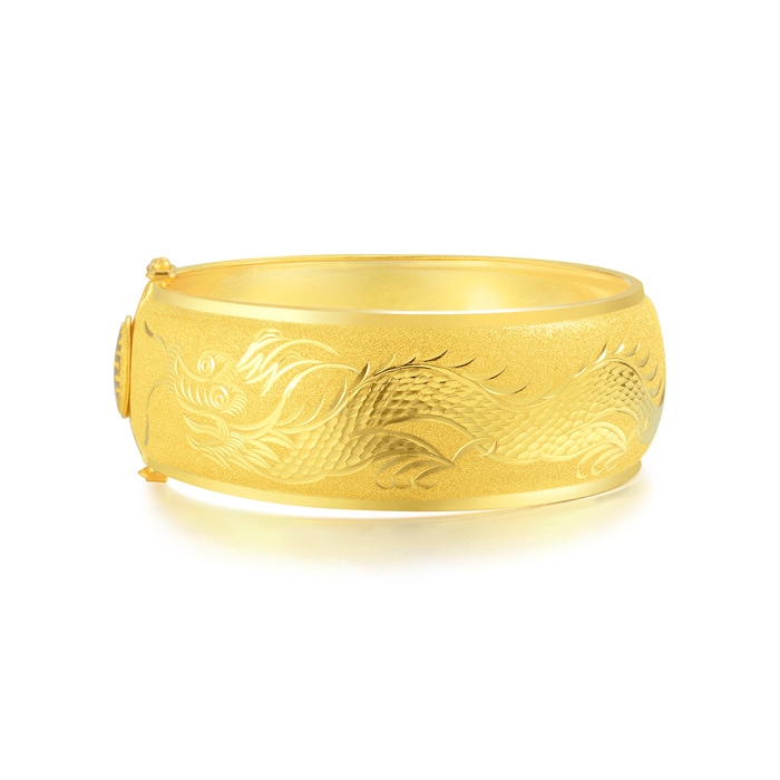 'Dragon & Phoenix' 999.9 Gold Bangle