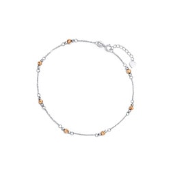 18K White & Red Gold Anklet