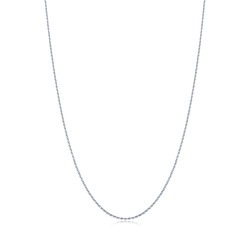 18K White Gold Diamond Cut Anchor Chain Necklace