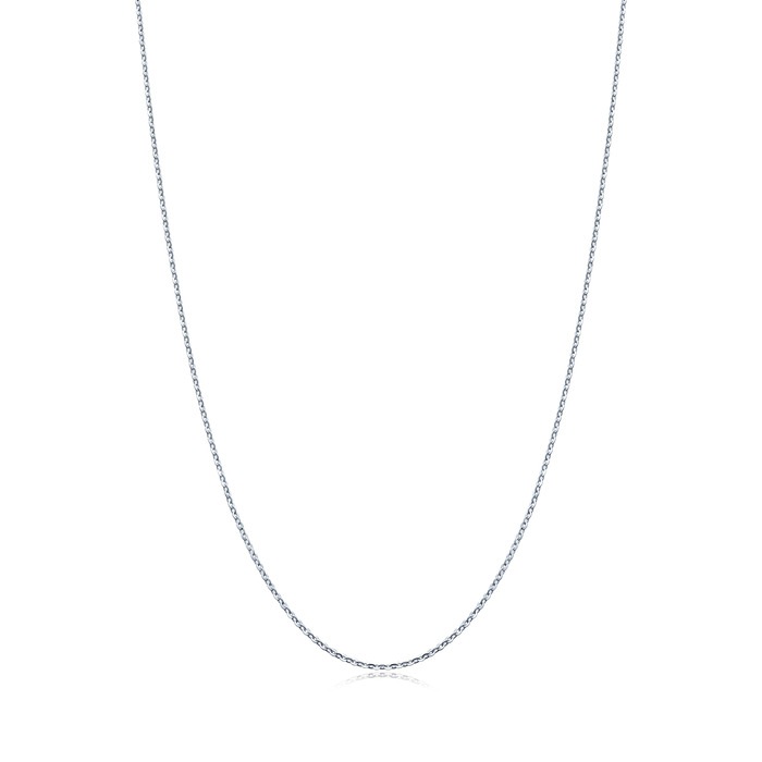 18K White Gold Diamond Cut Anchor Chain Necklace