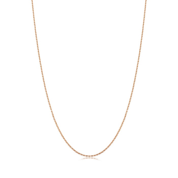 18K Red Gold Diamond Cut Anchor Chain Necklace