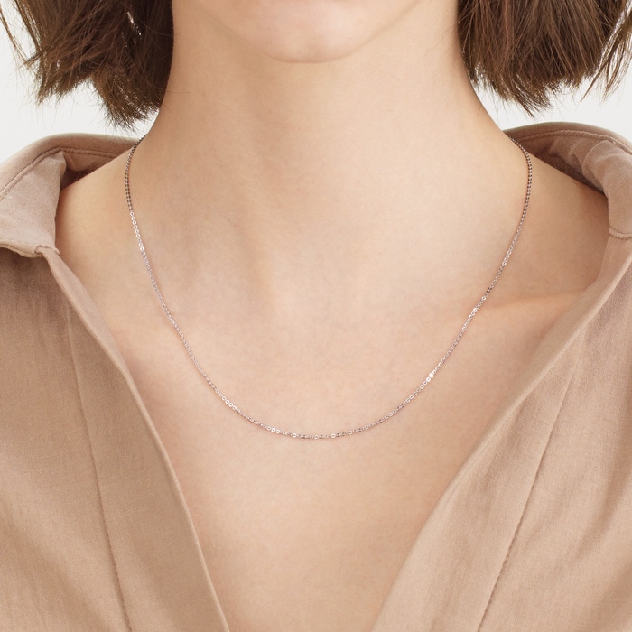 18K白色黄金 頸鍊 | 周生生珠寶 | 機織素鍊 | 04800N - 3