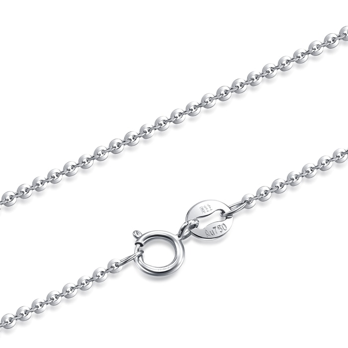 18K白色黄金 頸鍊 | 周生生珠寶 | 機織素鍊 | 04800N - 5