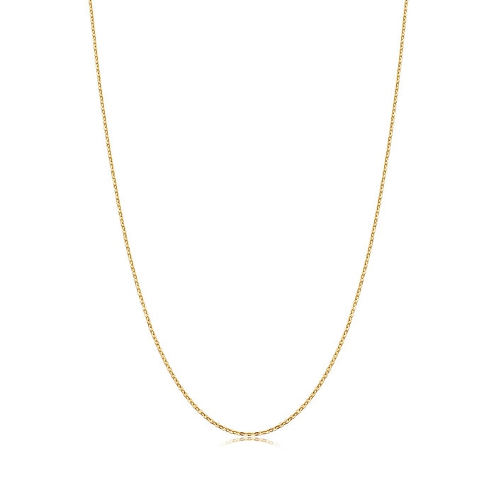 18K Yellow Gold Diamond Cut Anchor Chain Necklace