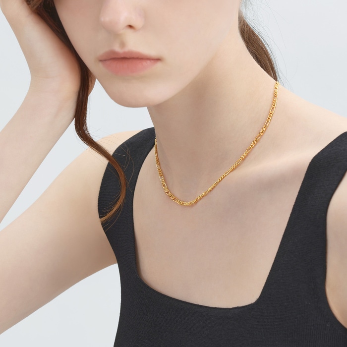 Solid Gold Necklace | Chow Sang Sang Jewellery | Machinery Chain | 09246N - 4