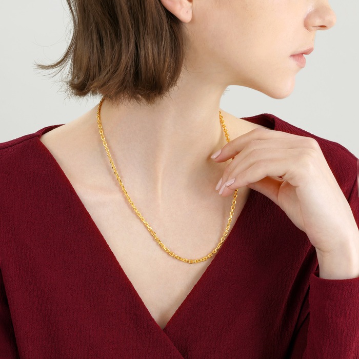 999.9黃金 頸鍊 | 周生生珠寶 | 機織素鍊 | 09251N - 3