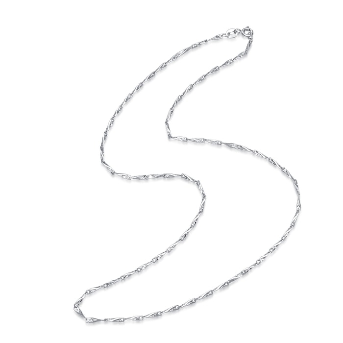 18K白色黄金 頸鍊 | 周生生珠寶 | 機織素鍊 | 21423N - 6