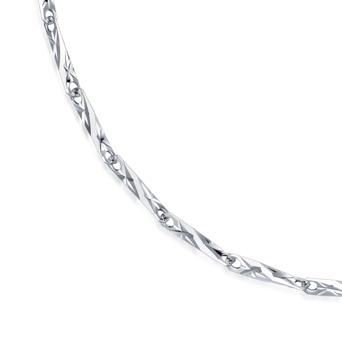 18K白色黄金 頸鍊 | 周生生珠寶 | 機織素鍊 | 21423N - 2