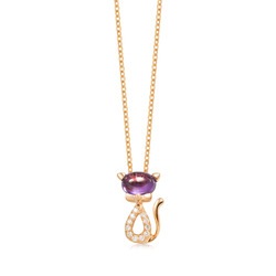 18K Gold Amethyst Necklace