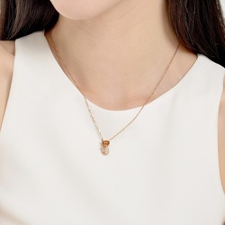 18K Rose Gold Citrine Necklace