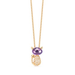 18K Rose Gold Amethyst Necklace