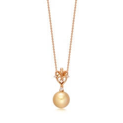 18K Rose Gold Golden South Sea Pearl Necklace