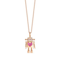 18K Rose Gold Pink Sapphire Necklace