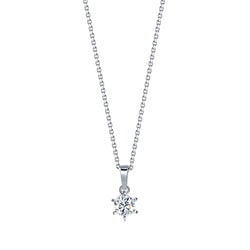 「如一」18K白色黃金鑽石吊墜