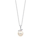 18K White Gold Akoya Pearl Pendant