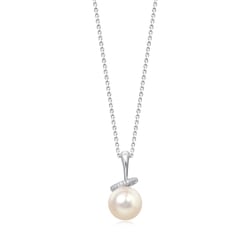 18K White Gold Akoya Pearl Pendant