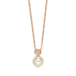 18K玫瑰金Akoya珍珠吊墜
