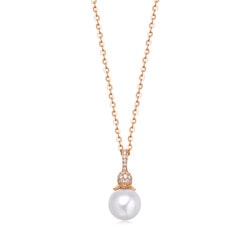 18K Red Gold Akoya Pearl Pendent