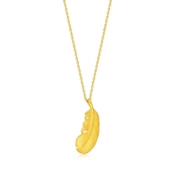 999.9 Gold Feather Pendant