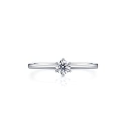 「如一」18K 白色黃金鑽石戒指