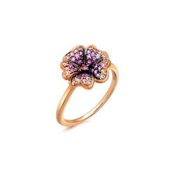18K Gold Pink Sapphire Ring