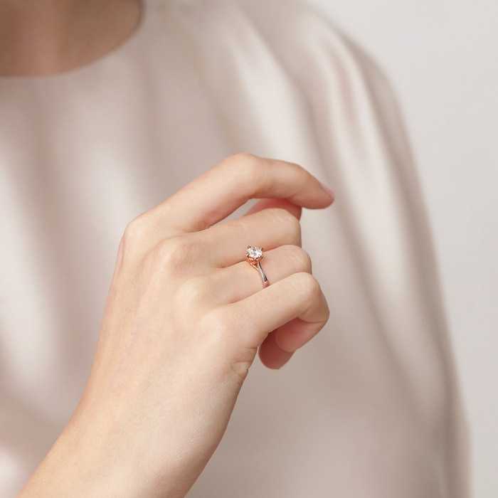 18K白色黄金及玫瑰金 戒指 | 周生生珠寶 | 91290R - 3