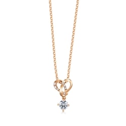 'Love Knot' 18K Rose Gold Diamond Necklace